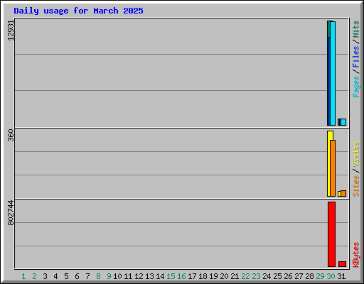 Daily usage for March 2025