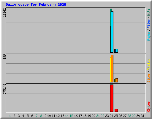 Daily usage for February 2026