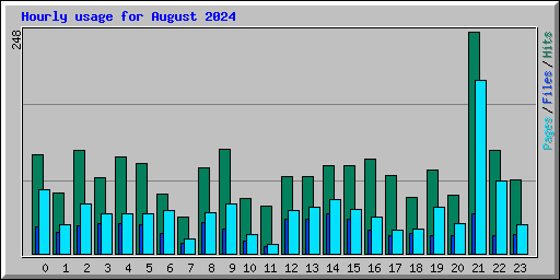 Hourly usage for August 2024