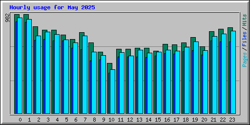 Hourly usage for May 2025